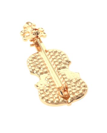 Crystal Violin Brooch