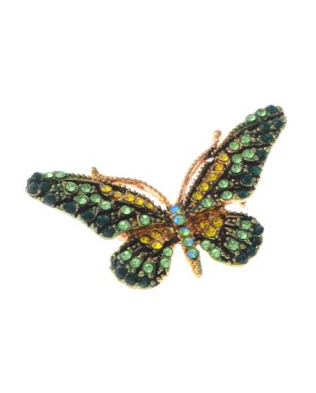 Crystal Butterfly Brooch
