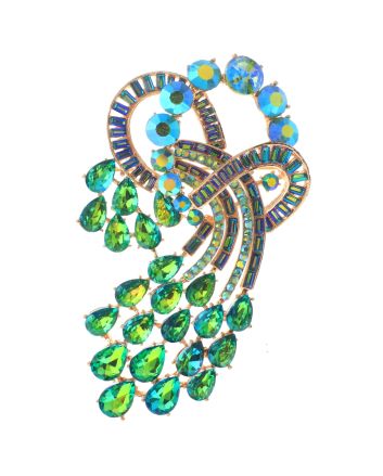 Extra Large Crystal Flower Brooch