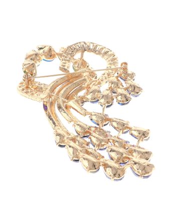 Extra Large Crystal Flower Brooch