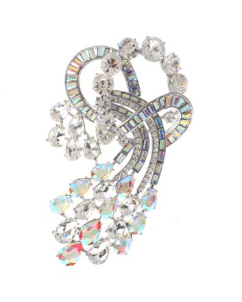 Extra Large Crystal Flower Brooch