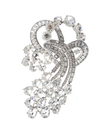 Extra Large Crystal Flower Brooch