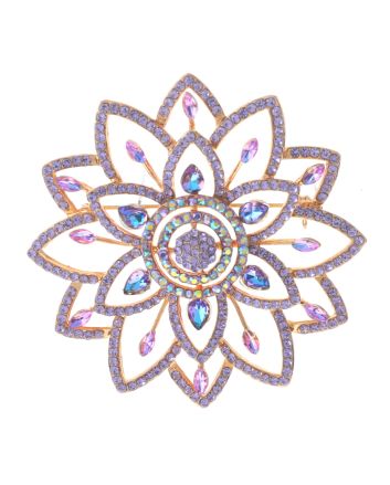 Large Crystal Flower Brooch