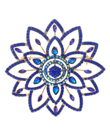 Large Crystal Flower Brooch