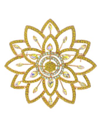 Large Crystal Flower Brooch