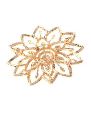 Large Crystal Flower Brooch