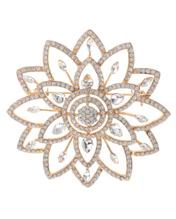 Large Crystal Flower Brooch