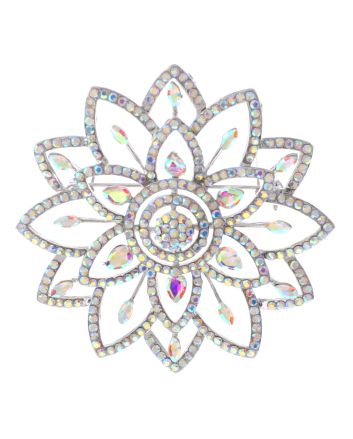 Large Crystal Flower Brooch