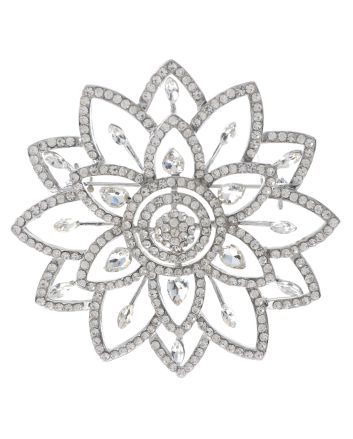 Large Crystal Flower Brooch