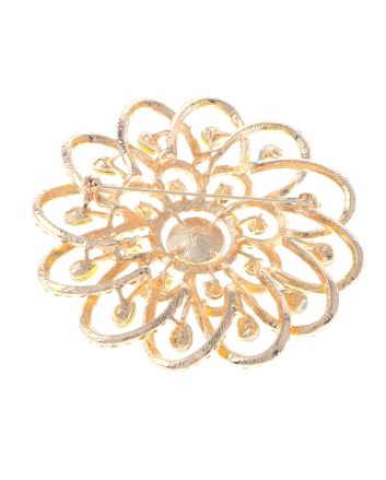 Large Crystal Flower Brooch