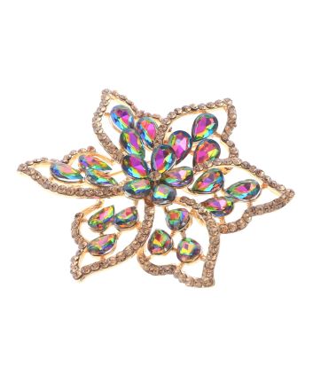 Crystal Flower Brooch