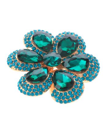 Crystal Flower Brooch