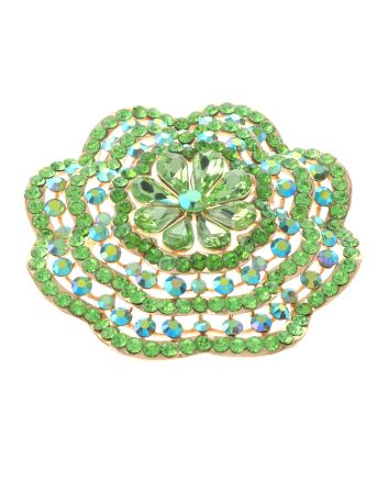 Large Crystal Flower Brooch