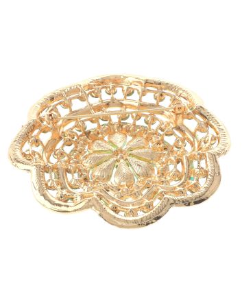 Large Crystal Flower Brooch