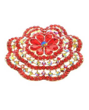 Large Crystal Flower Brooch
