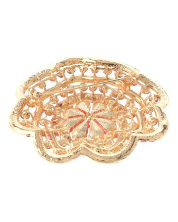 Large Crystal Flower Brooch