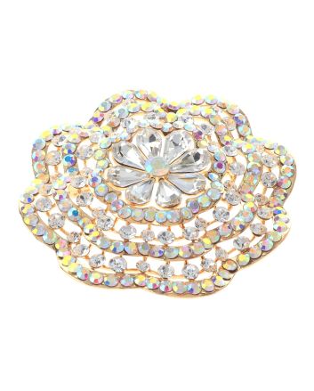 Large Crystal Flower Brooch