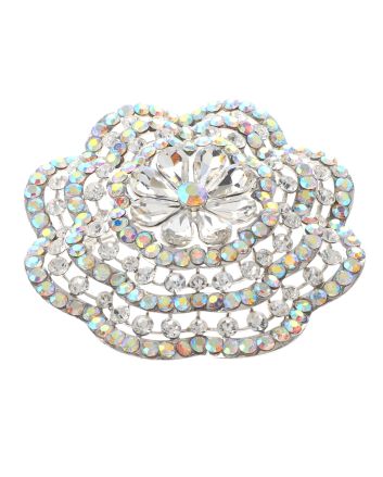 Large Crystal Flower Brooch