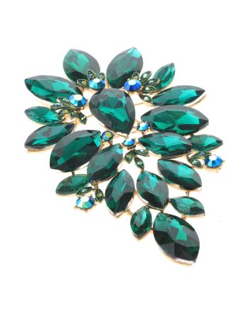 Extra Large Crystal Flower Brooch