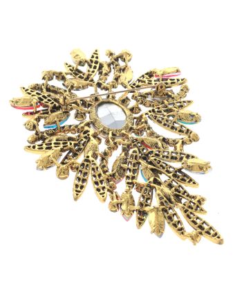 Extra Large Crystal Flower Brooch