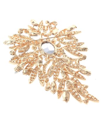 Extra Large Crystal Flower Brooch