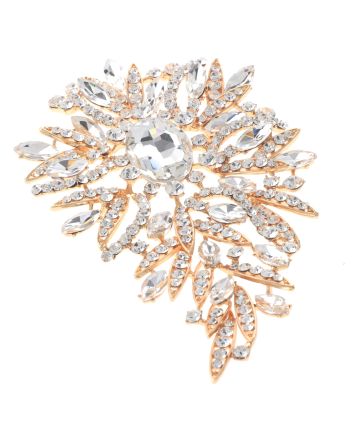 Extra Large Crystal Flower Brooch