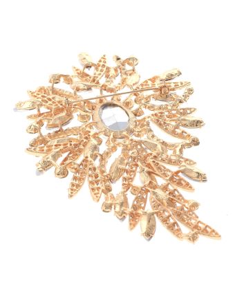 Extra Large Crystal Flower Brooch