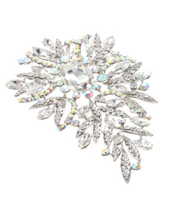 Extra Large Crystal Flower Brooch