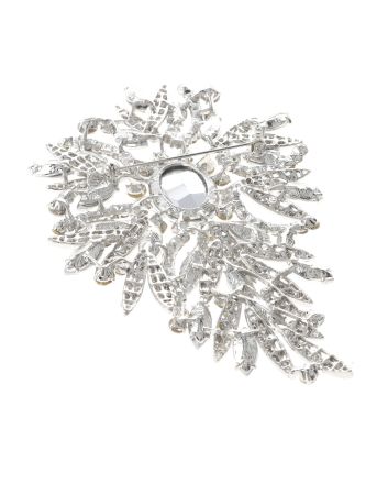 Extra Large Crystal Flower Brooch