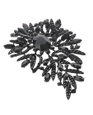 Extra Large Crystal Flower Brooch