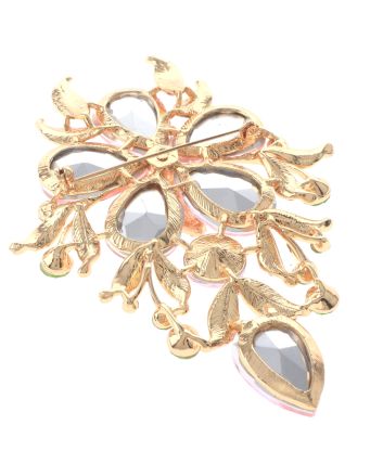 Extra Large Crystal Flower Brooch