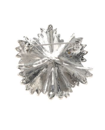 Crystal & Pearl Flower Brooch  