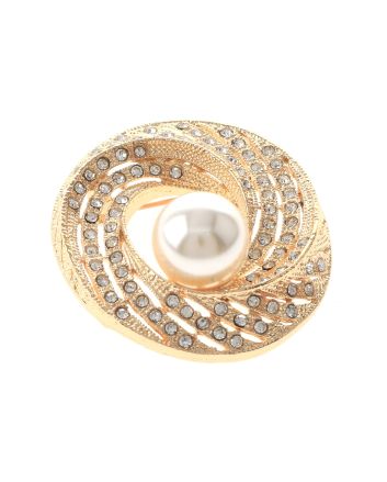 Crystal & Pearl Brooch  