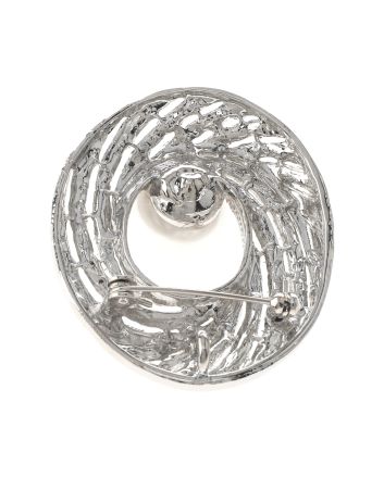 Crystal & Pearl Brooch  