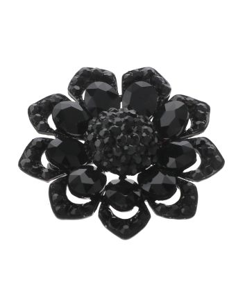 Medium Crystal Flower Brooch