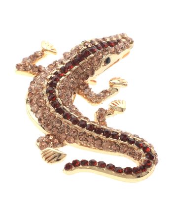 Medium Size Crystal Alligator Pin