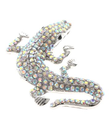 Medium Size Crystal Alligator Pin