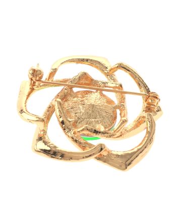 Medium Size Crystal Rose Brooch