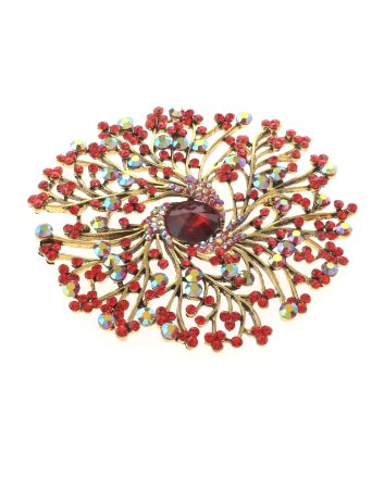 Extra Large Crystal Flower Brooch