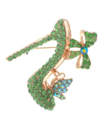 Crystal High Heel Shoe Brooch