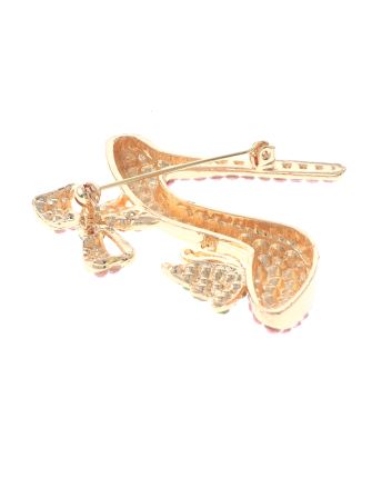 Crystal High Heel Shoe Brooch
