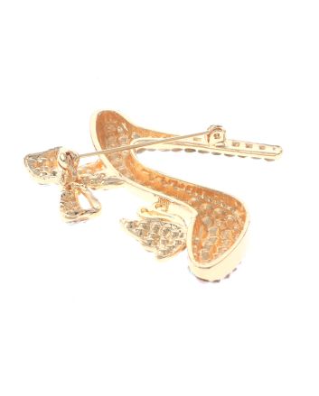 Crystal High Heel Shoe Brooch