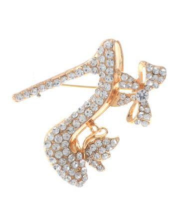 Crystal High Heel Shoe Brooch