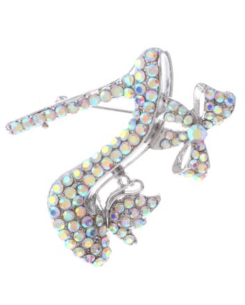 Crystal High Heel Shoe Brooch