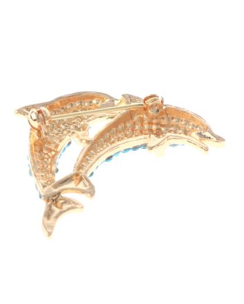 Crystal Dolphin Brooch