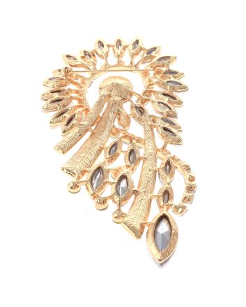 Extra Large Crystal Flower Brooch