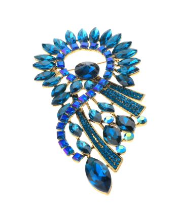 Extra Large Crystal Flower Brooch