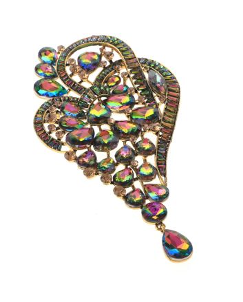 Extra Large Crystal Flower Brooch