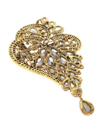 Extra Large Crystal Flower Brooch