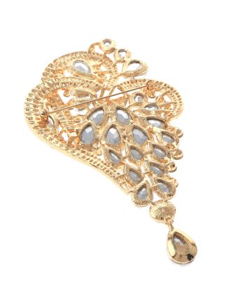 Extra Large Crystal Flower Brooch